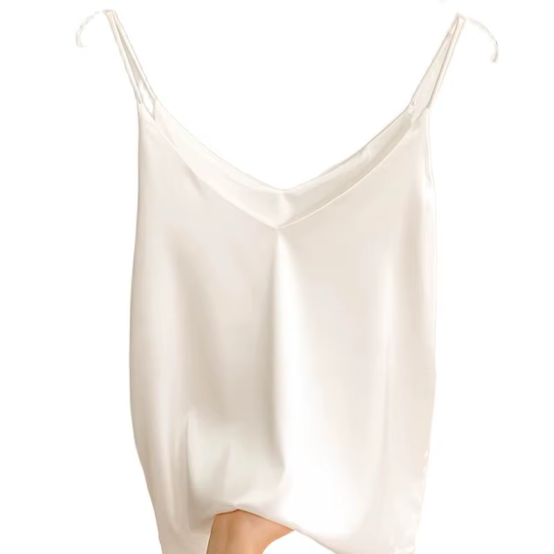 Nouveauté Été 2026 – Débardeur Slim Sexy pour Femme – Col V Sans Manches – Gris Uni – Tops Courts Co