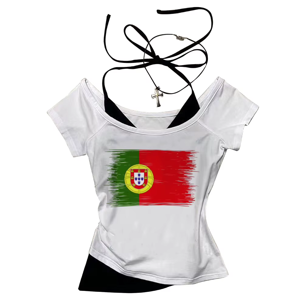 T-shirt graphique pour femme, style crop top, streetwear mignon, cutecore, gothique, alternative, ét
