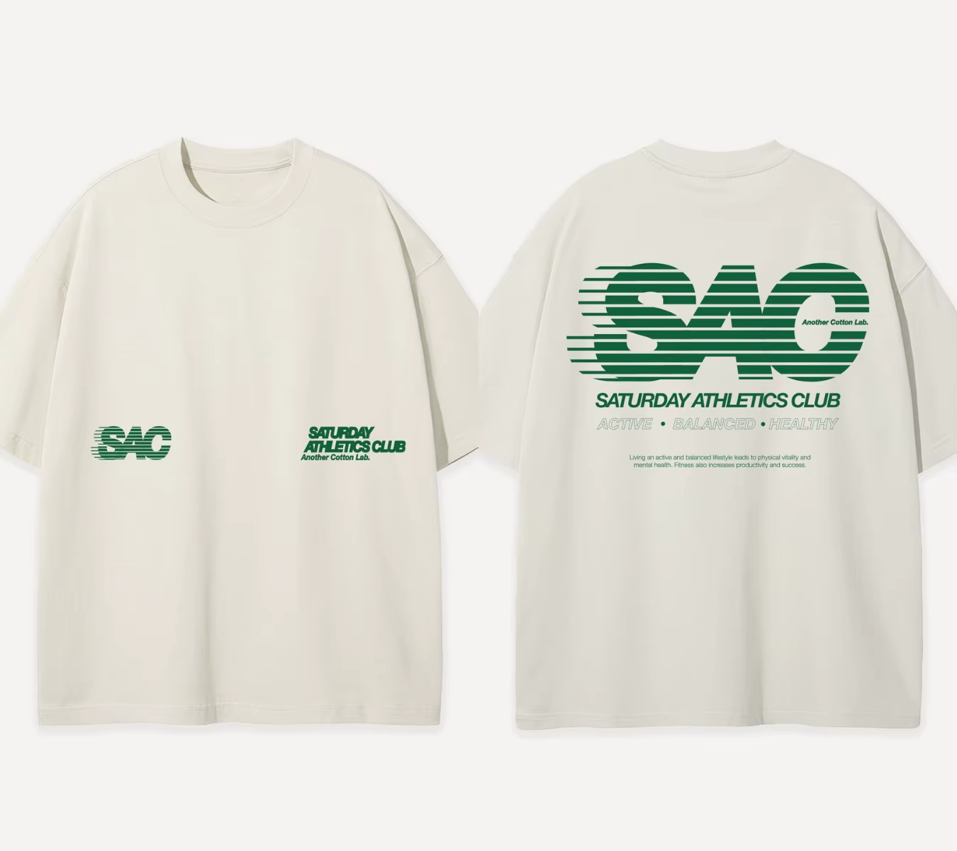 T-shirt surdimensionné Health and Sport Club, Another Cotton Lab, pour hommes et femmes, en coton ép