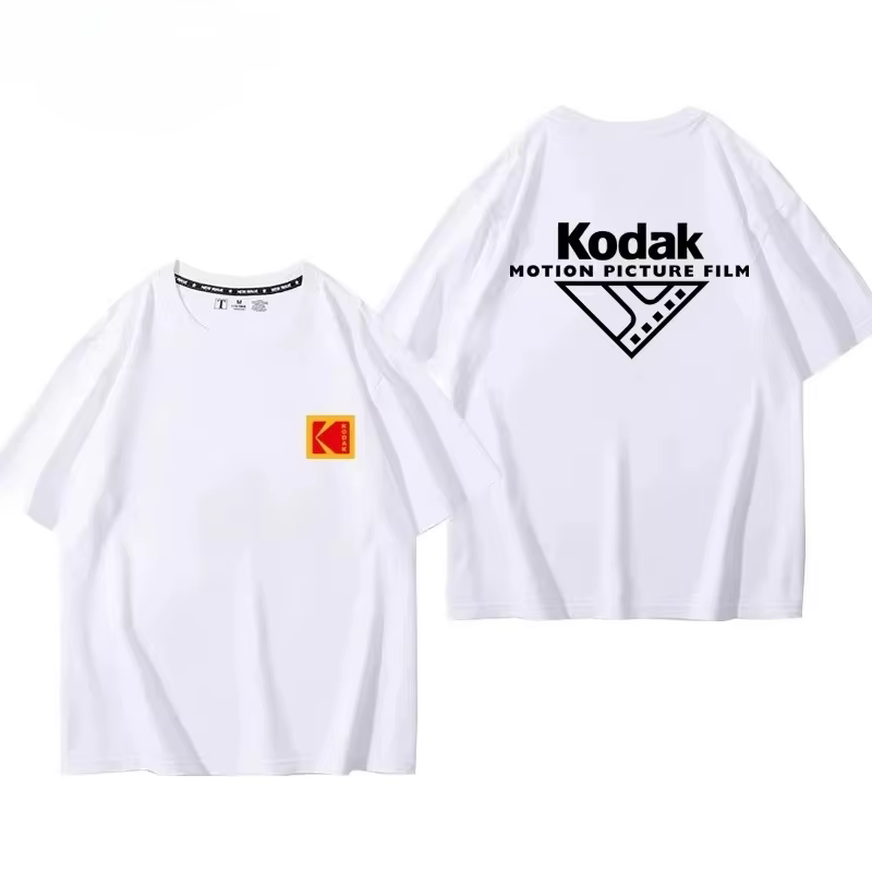 T-shirt vintage imprimé pour homme Kodak été 2026, 100% coton, sportif, décontracté, ample et confor