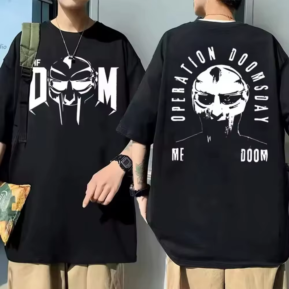 T-shirt imprimé pour homme et femme, nouveauté, avec graphique double face du célèbre artiste Mf Doo