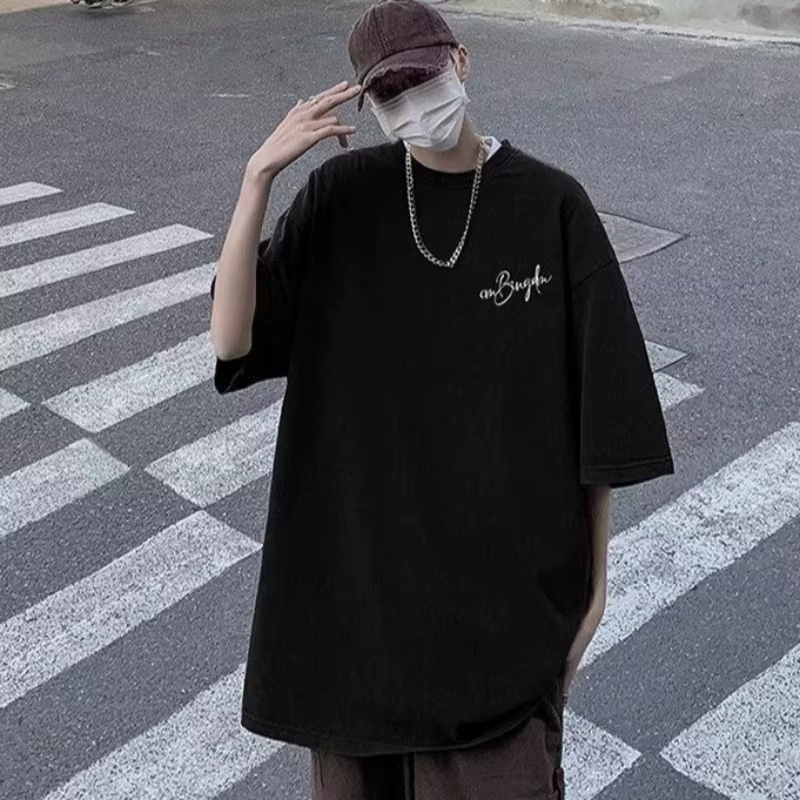 M-8XL été hommes T-shirt surdimensionné coréen décontracté Style ample lettre étoile Signature impre