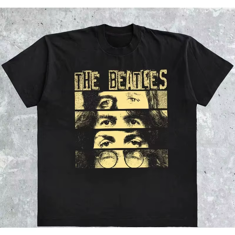 T-shirt Rétro The Beatles Band Années 90 avec Motif Graphique – Nouvelle Collection Été 2026 – Mode