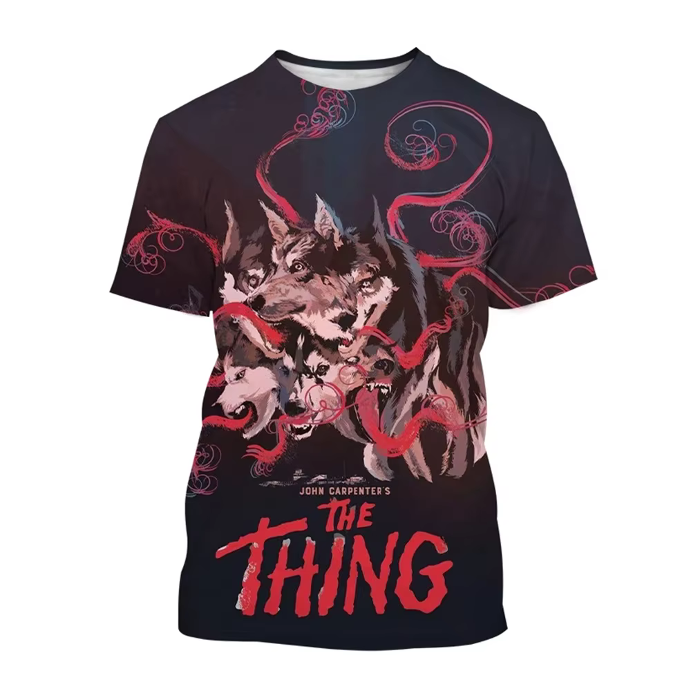 T-shirt à manches courtes respirant tendance été, imprimé 3D amusant, style streetwear confortable