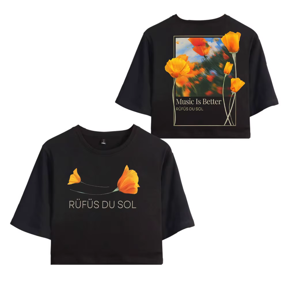 T-shirt Rufus du Sol Merch Tour, col rond, surdimensionné, pour femmes, vêtements décontractés, à po