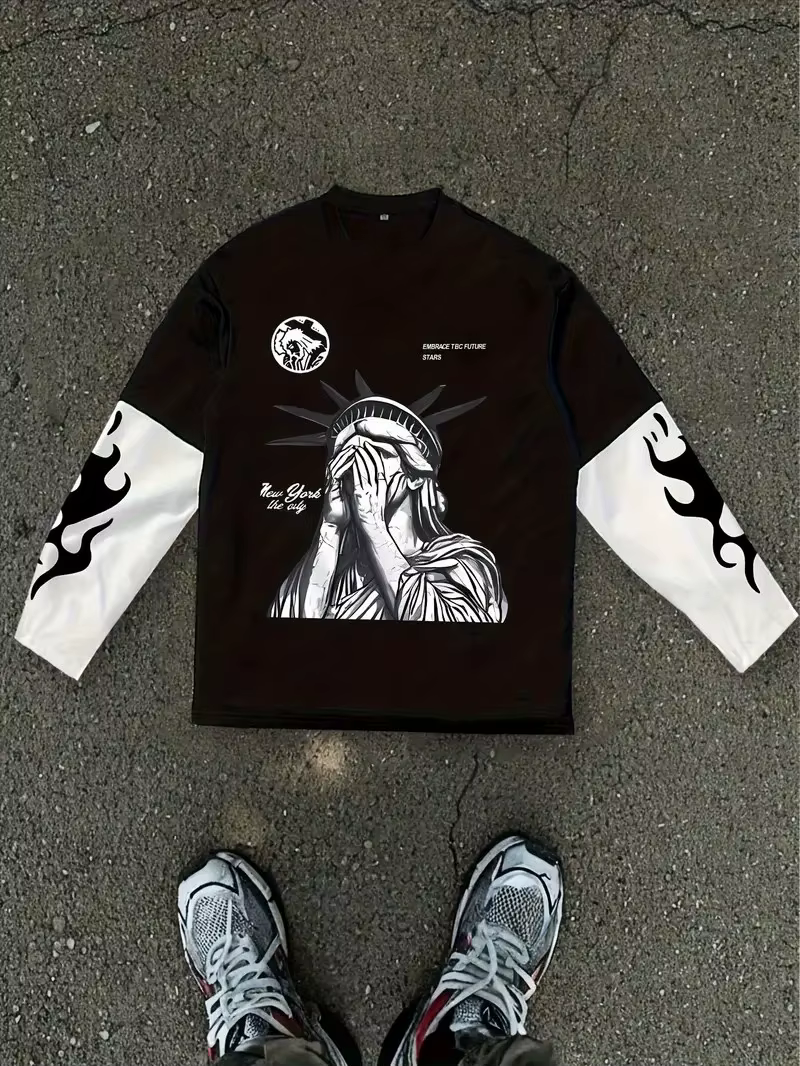 Le nouveau T-shirt à manches longues pour hommes pour le printemps et l'automne 2025, est décontract