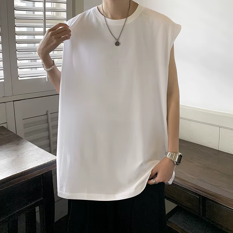 Débardeur en coton pour hommes, chemisier sans manches, gilet décontracté, musculation, maillot de c