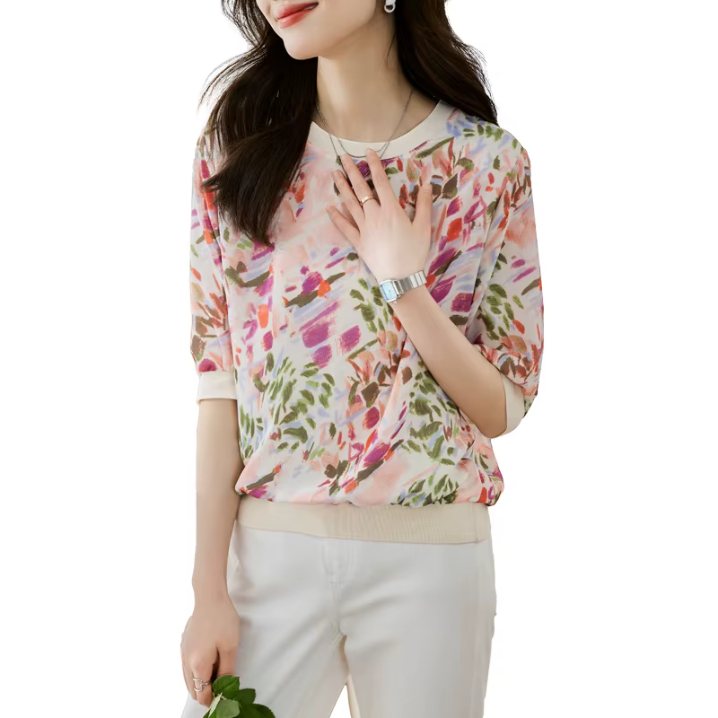 Nouveau printemps été T-shirts décontractés mode imprimé dames T-shirts à manches courtes T-shirts h