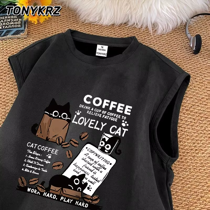 2025 café imprimé T-shirt pour hommes femmes T-shirt été ample à manches courtes Y2k hauts femmes vê