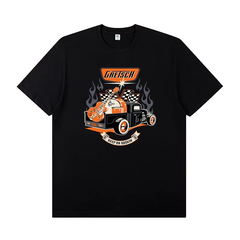 Gretsch guitare électrique Instrument périphérique T-shirt à manches courtes groupe de Rock plomb ch
