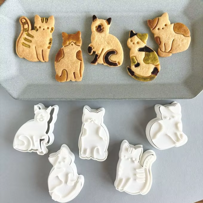 Emporte-pièces chat mignon, 5 pièces, Animal, chaton, outil de décoration de gâteau d'anniversaire,