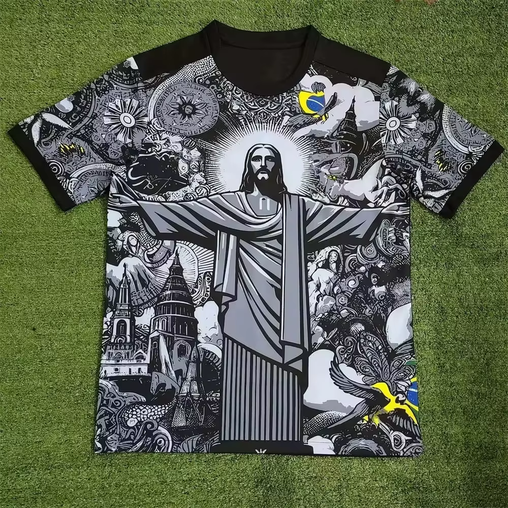Maillot de football noir et gris édition spéciale Brésil, best-seller, pour homme et femme, idéal po