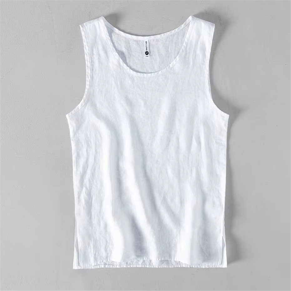 Débardeur en lin fin pour hommes, grande taille, Streetwear, Vintage, décontracté, Harajuku, respira