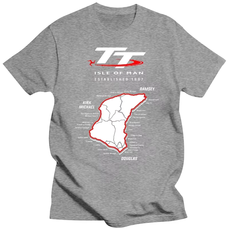 T-shirt Cool Isle of Man TT Map, pur coton naturel, agréable
