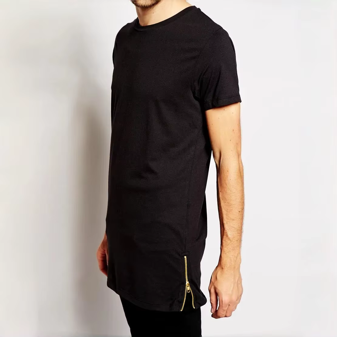 Nouveau T-shirt long pour homme 2026 MRMT – T-shirt Hip Hop extra long avec fermeture éclair pour ho