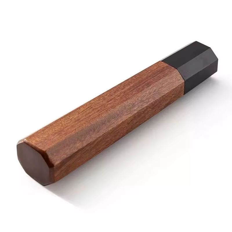 Couteau de cuisine japonais en bois massif, manche de bricolage, partie professionnelle Santoku, tra