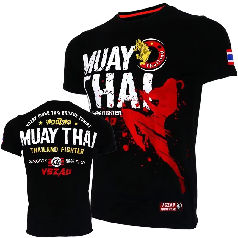 Muay Thai T-shirt course Fitness sport T-shirt pour hommes en plein air boxe lutte survêtements été 