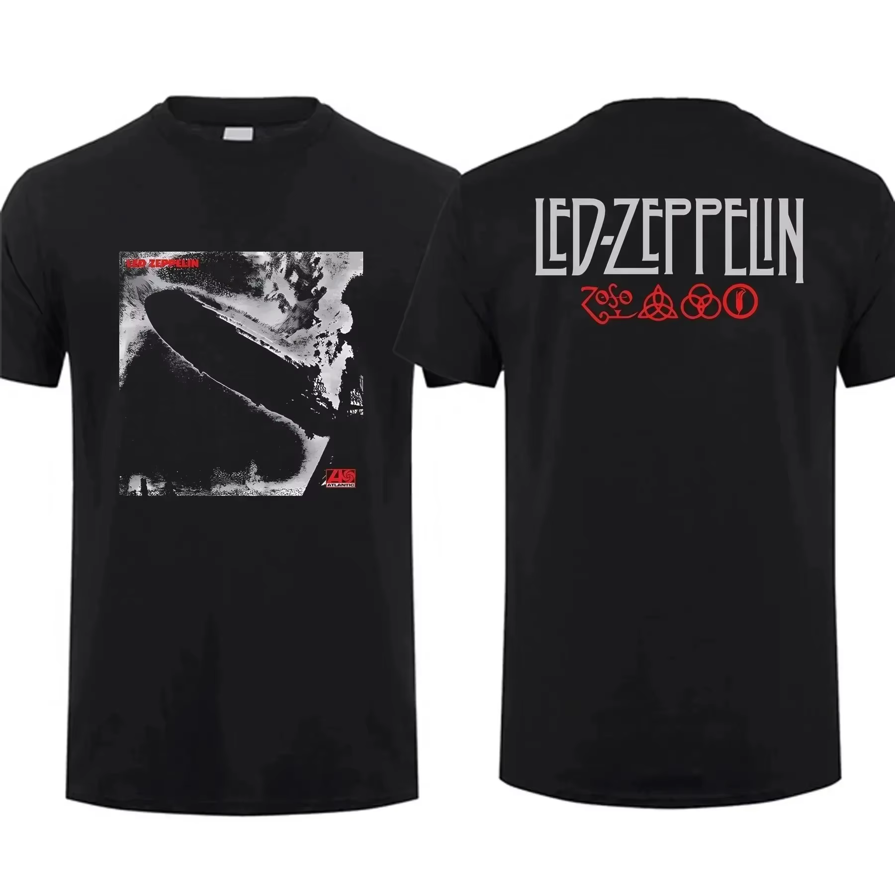 Hip Pop Harajuku T-shirt Vintage groupe de Rock Led Tour mère Zeppelin T-shirt Double face décontrac