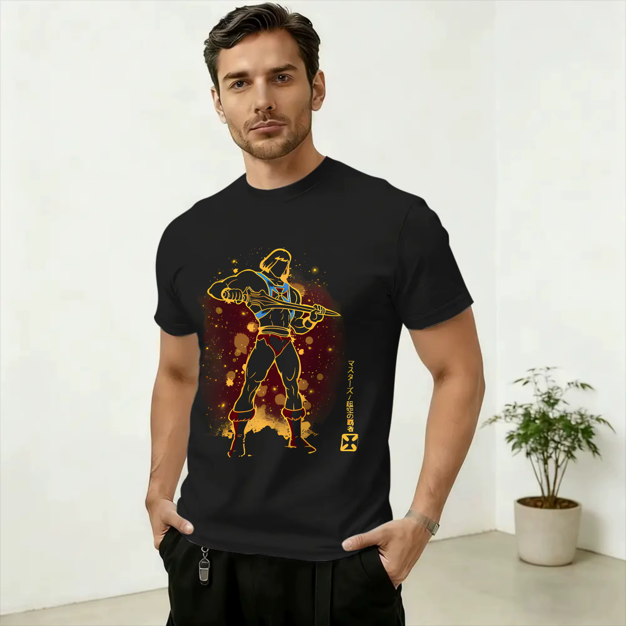 T-shirts pour hommes H-He Mans The Master Style, vêtements en coton, nouveauté, manches courtes, col