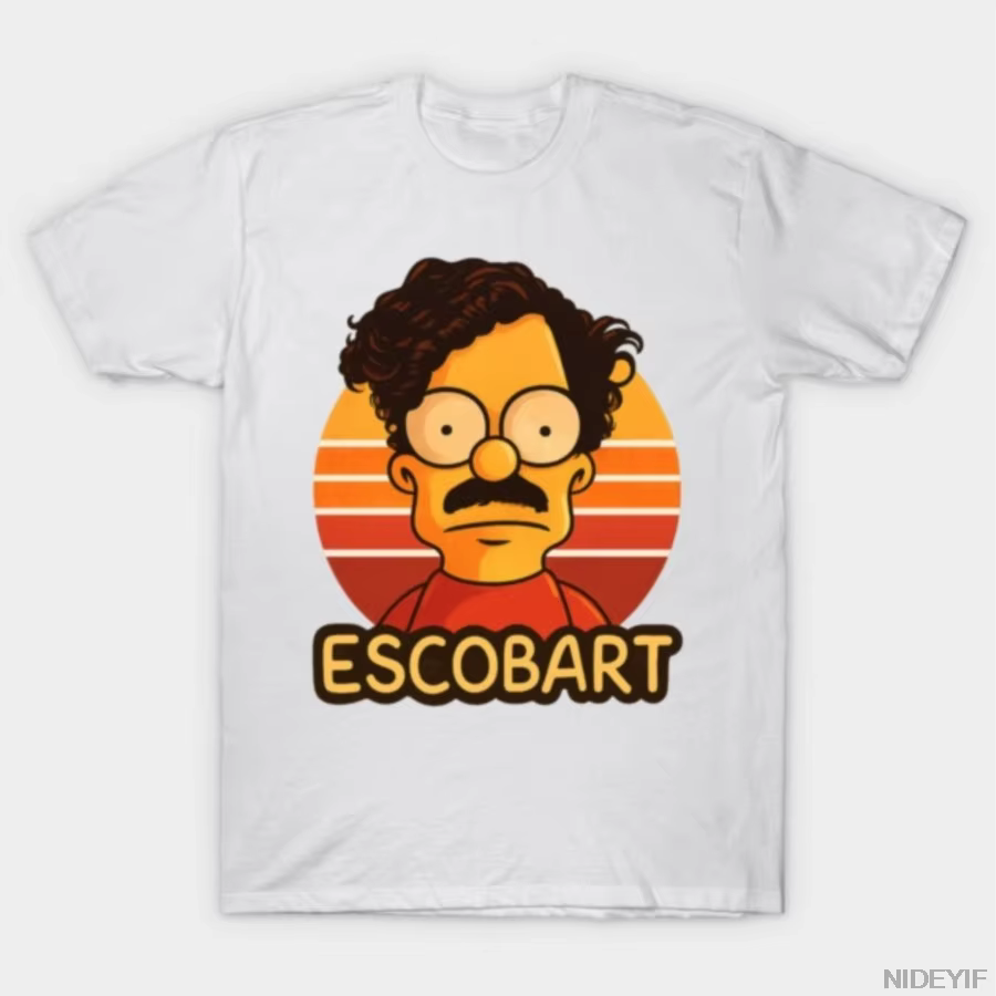 Pablo Escobar bart simpson T-shirt pour hommes femmes 100% coton t-shirts à manches courtes hauts J9