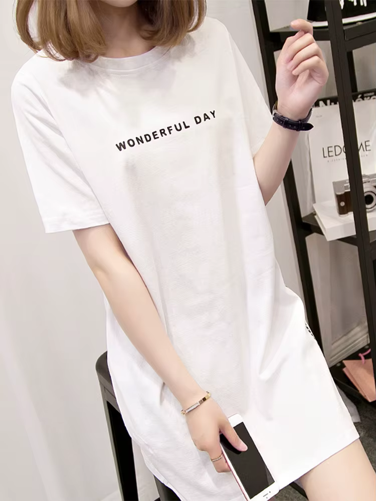 T-shirt manches courtes femme, ample, ample, en coton, imprimé jour de merveilles, été