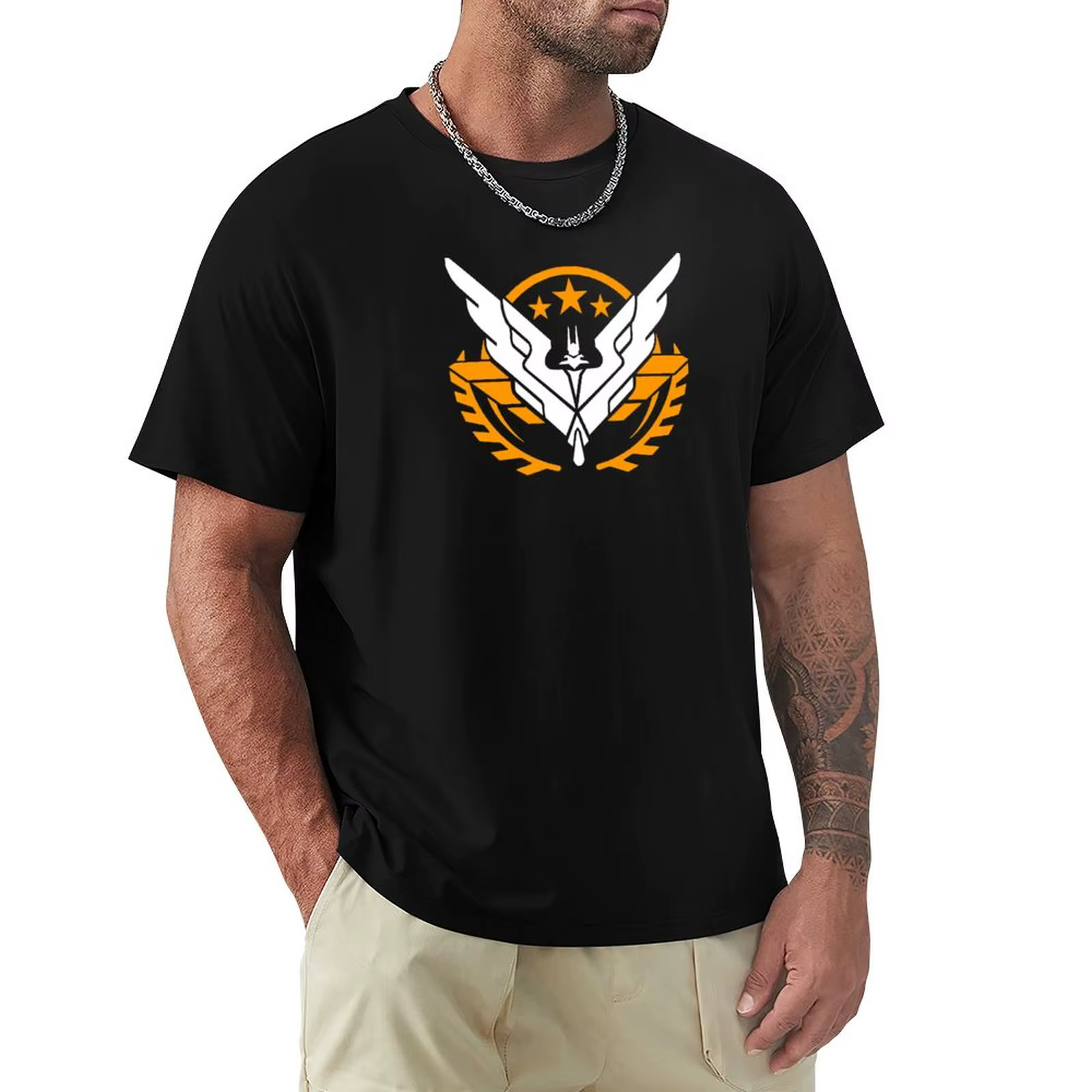 T-shirt col rond homme, humoristique et à la mode, en coton, Elite: recruté erous - Triple Elite