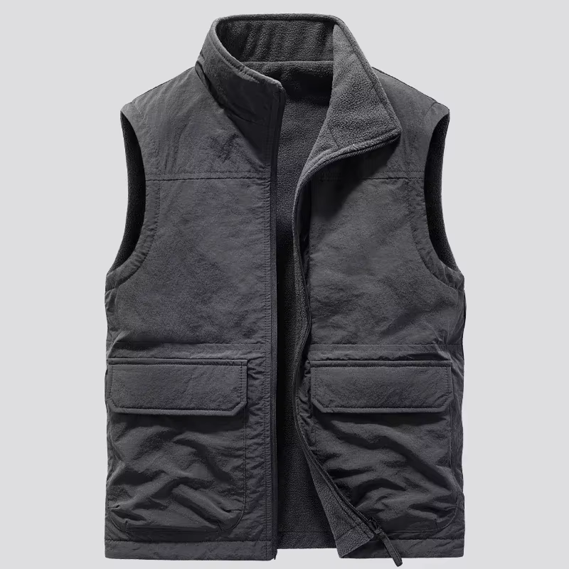 Veste en fibre réversible pour homme, manteau en émail, gilet optique, chaud, sourire, vêtements de 