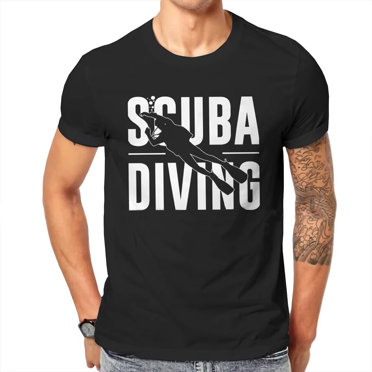 T-shirt de plongée sous-marine pour homme, streetwear en coton doux, hip hop, été