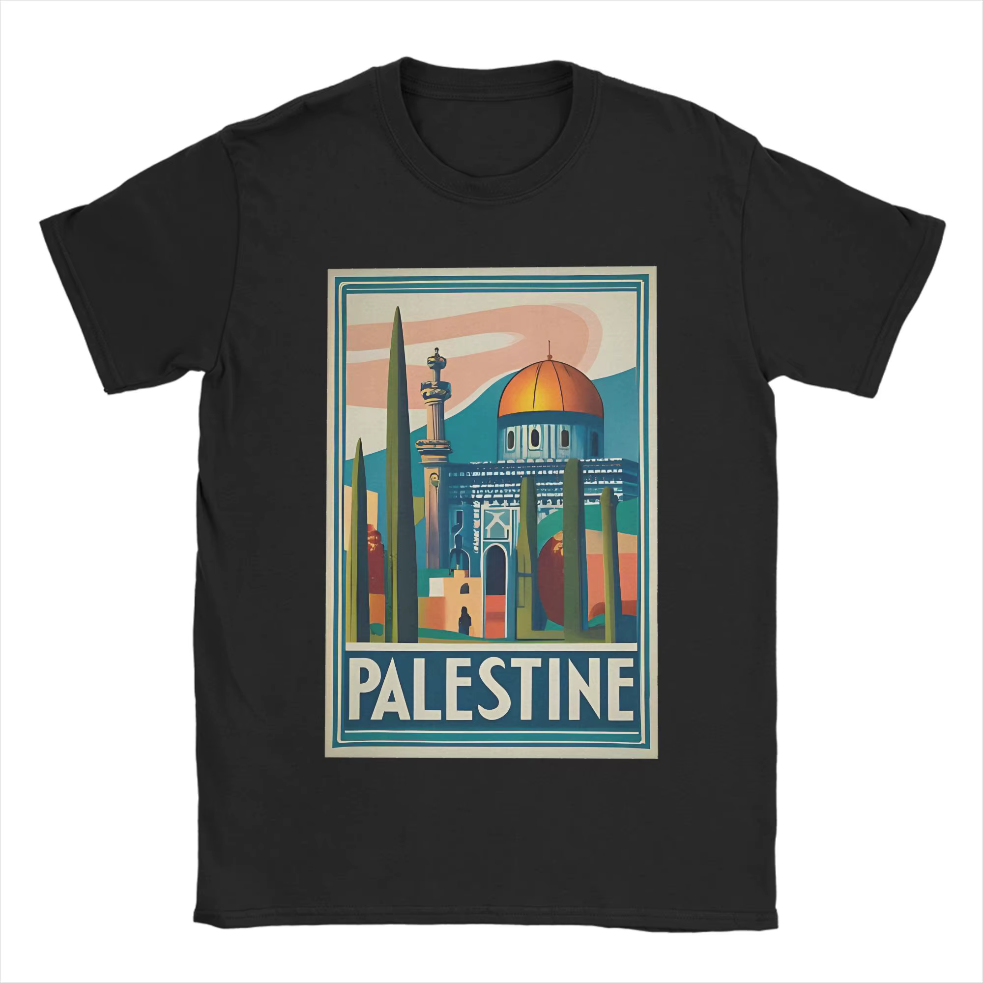 Couple T-Shirt Vintage Palestine Jérusalem Paix T-Shirts loisirs été t-shirts imprimé esthétique cou