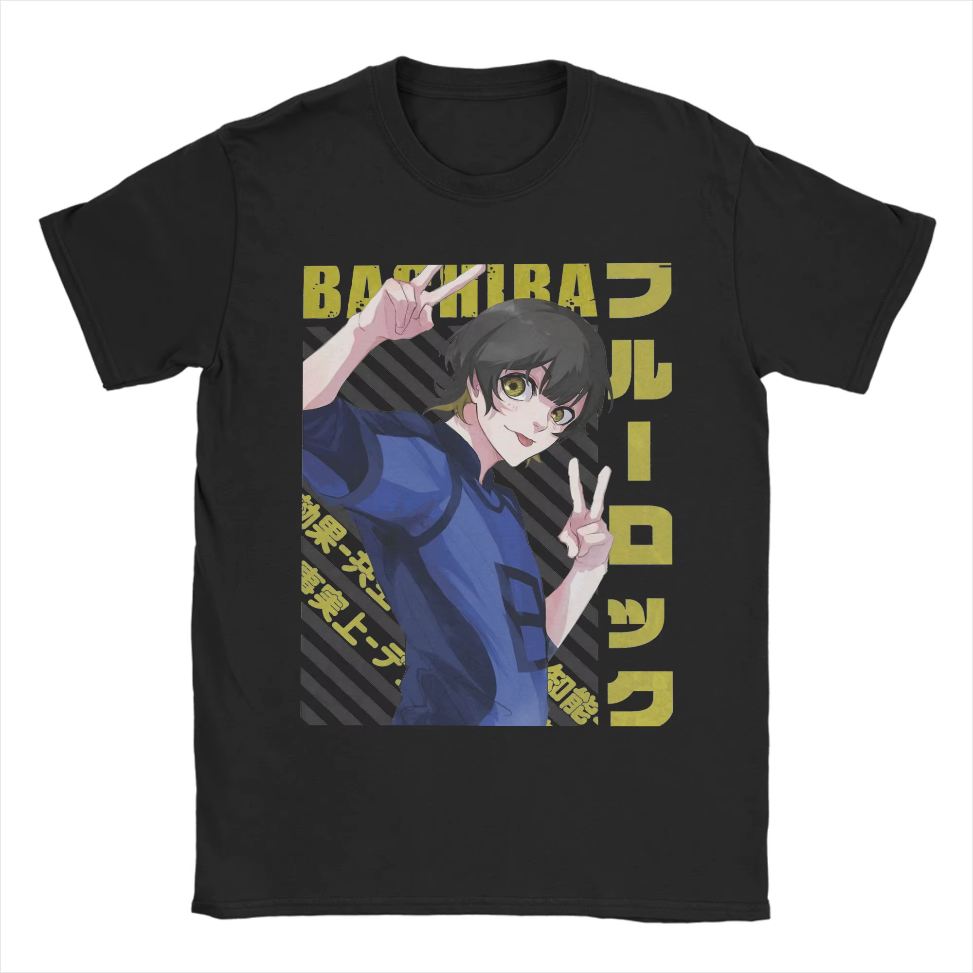 T-shirts pour hommes Blue Locks Meguru Bachira, t-shirt drôle en pur coton, à manches courtes, col r
