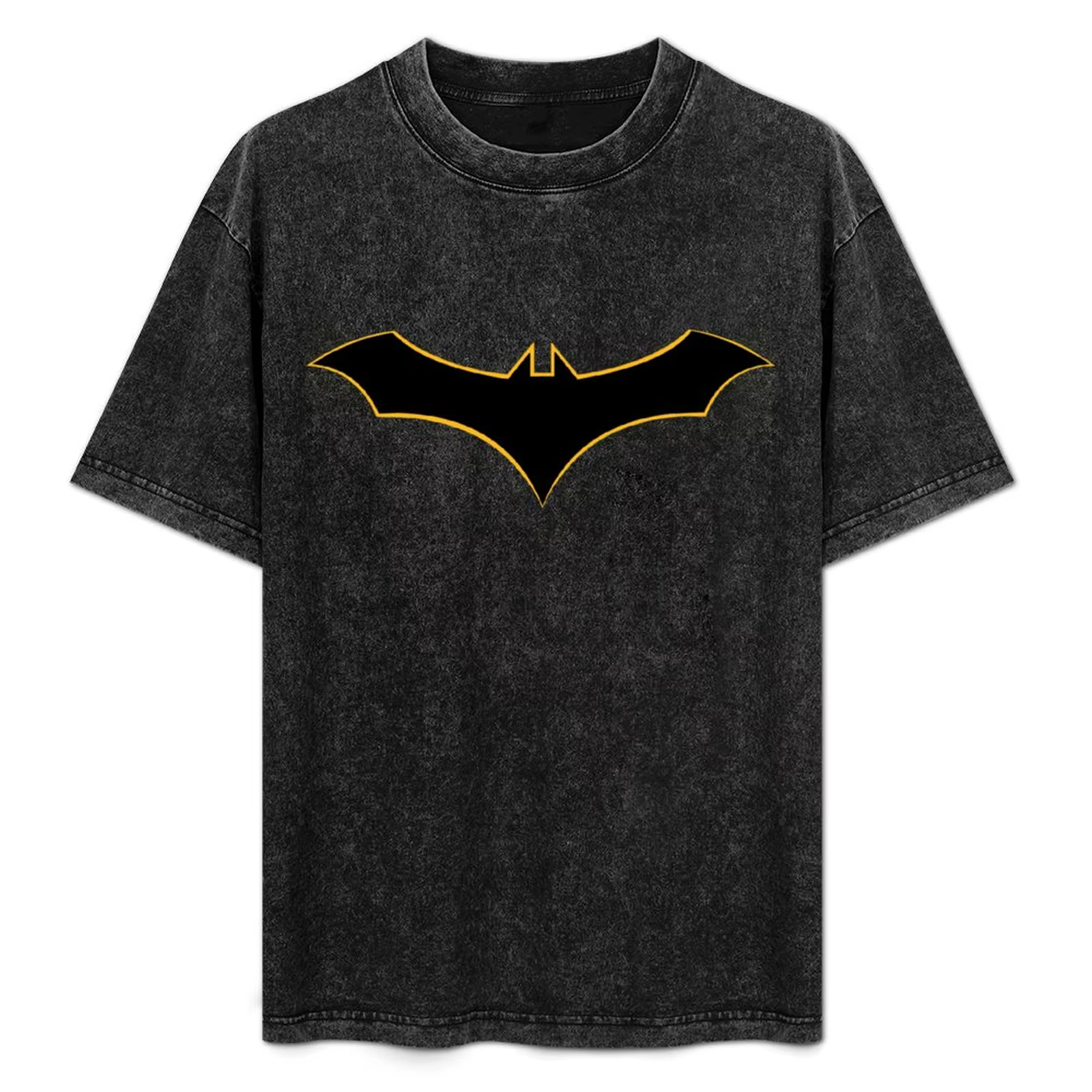 T-shirt imprimé avec symbole de chauve-souris, renaissance, Streetwear