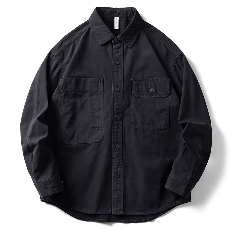 Chemise décontractée vintage à manches longues pour hommes, Streetwear japonais, vêtements masculins