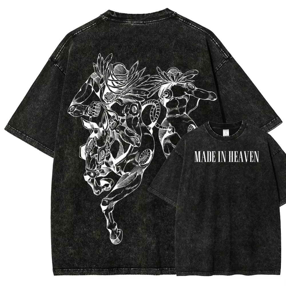 Anime JoJo's Bizarre Adventure Made In Heaven graphique T-shirt hommes vêtements surdimensionné T-sh