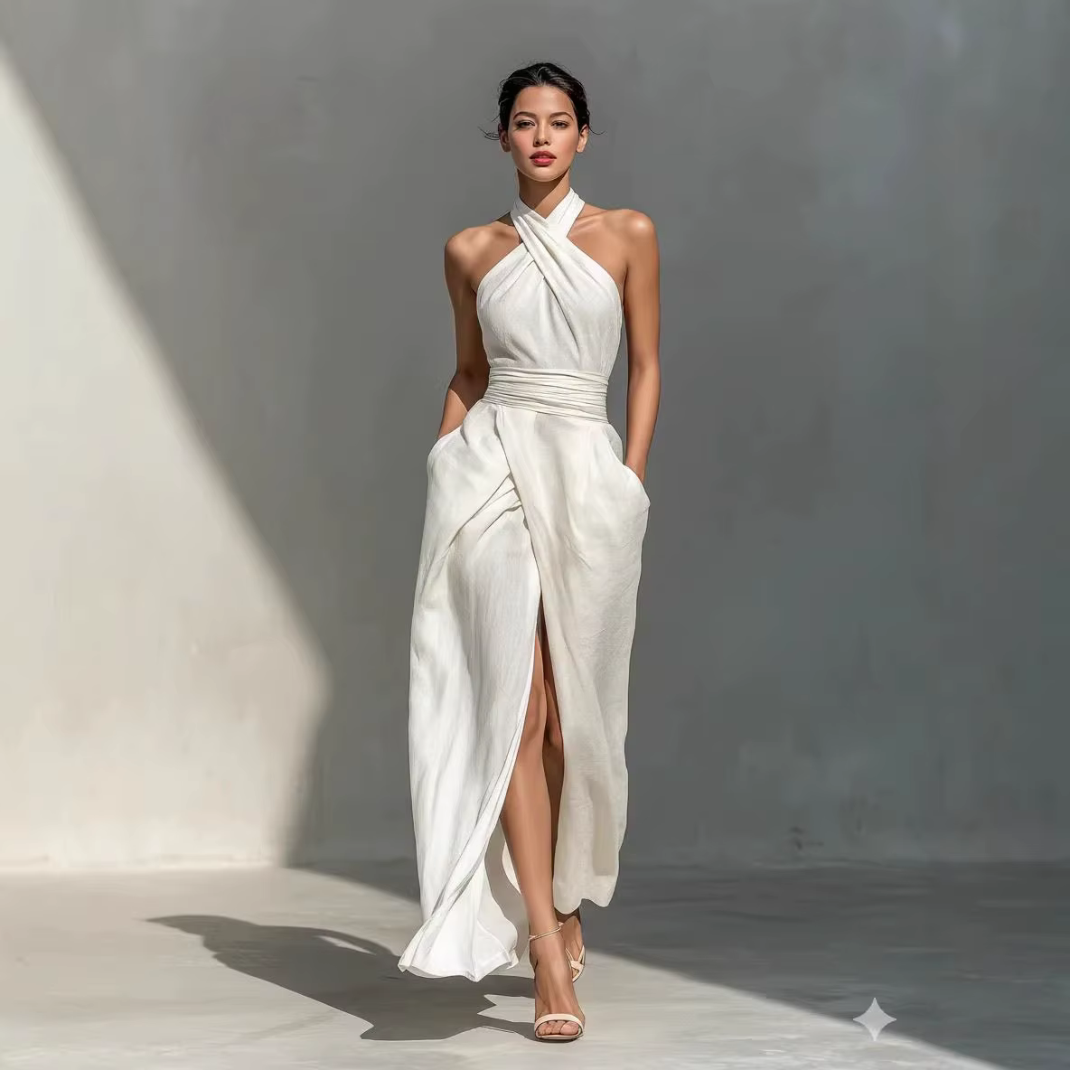 Robe élégante sans manches pour femmes, mode européenne et américaine, nouvelle robe décontractée à