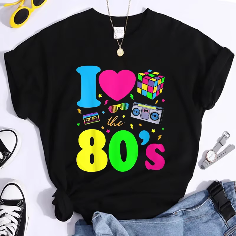 Nouvelle mode j'aime les années 80 T-Shirt femmes Vintage années 1980 T-Shirt drôle classique T-Shir