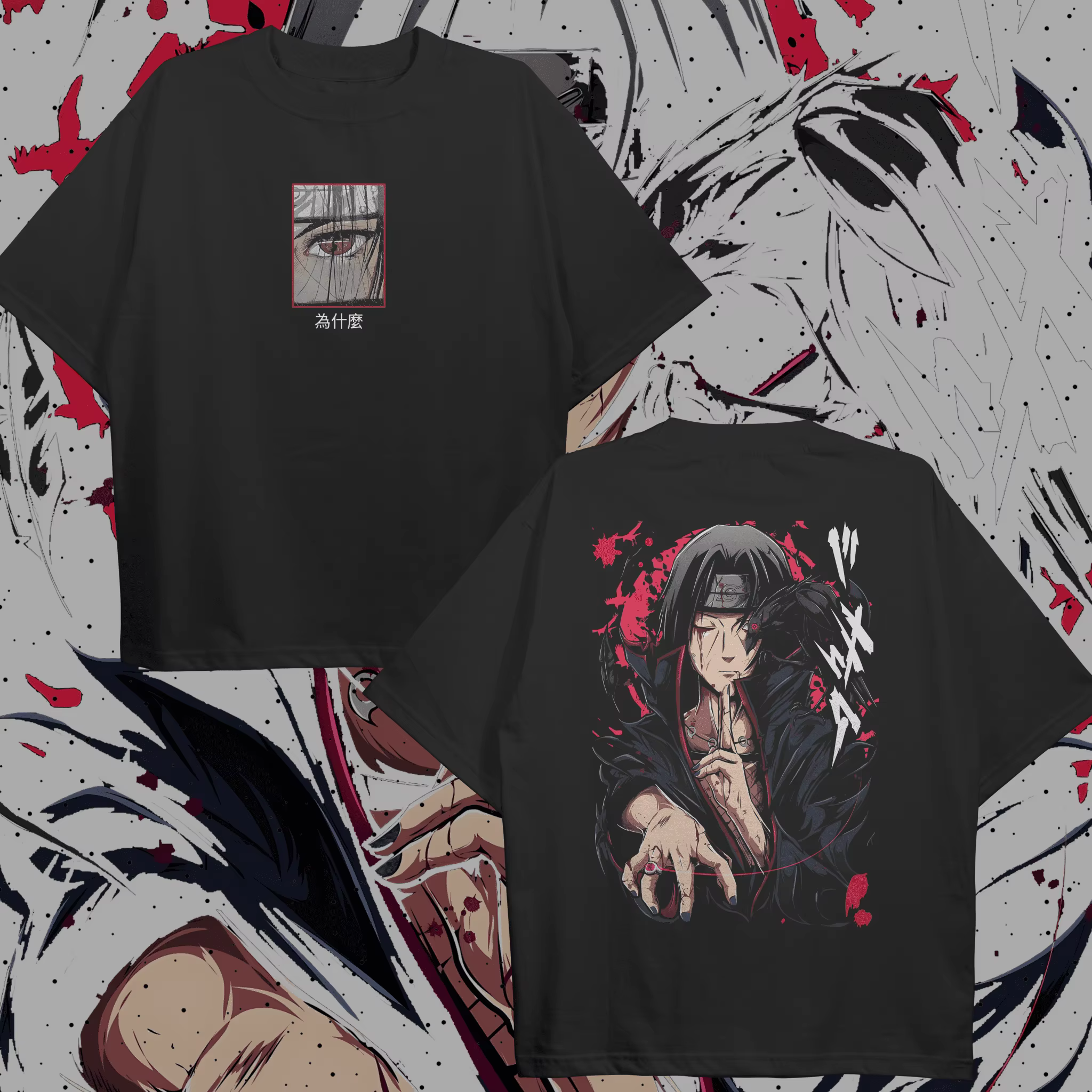 T-shirt Naruto Itachi Uchiha pour hommes, été, anime, Sharingan, corbeau, graphique, manga japonais,