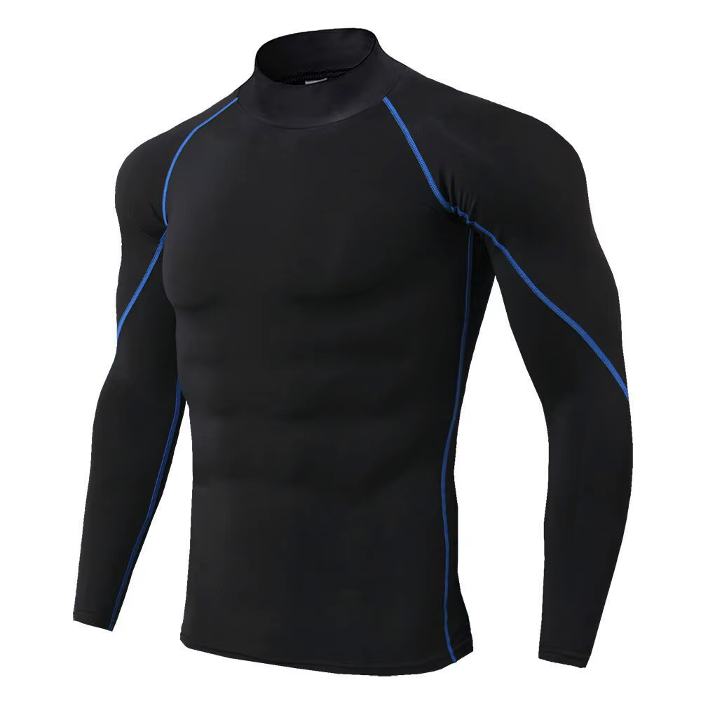 Compression t-shirt hommes à manches longues musculation Sport t-shirts décontracté séchage rapide g