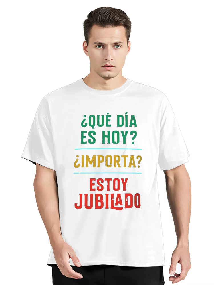 T-shirt « J'ai pris ma retraite » avec texte espagnol amusant, cadeau pour papa et grand-père, haut 