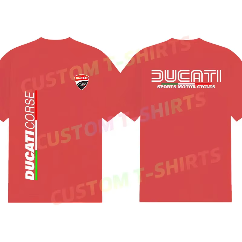 T-shirt Homme 2026 Nouvelle Collection Limitée Ducati Corse Logo T-shirt Graphique Sportif d'Été 100