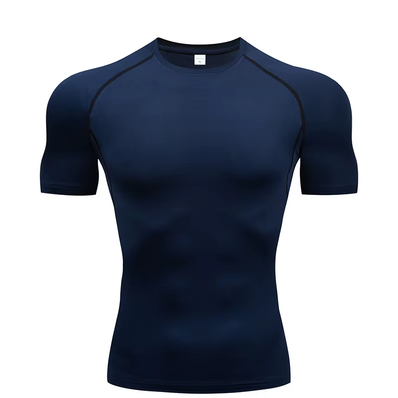 T-shirt de sport de compression à séchage rapide pour hommes, haut de fitness, t-shirt serré, chemis