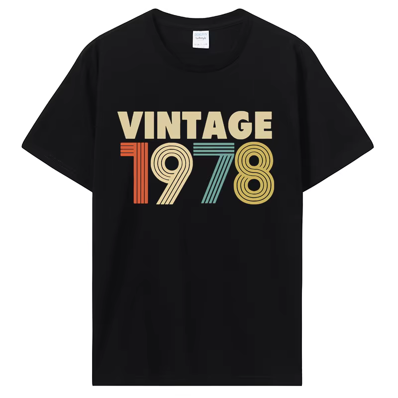 T-shirt en coton pour homme, Streetwear, Harajuku, Vintage, Mode 1978, 40th T, années 80