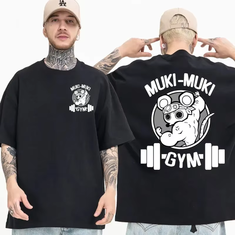 Anime démon Slayer Uzui Tengen imprimer T-shirts unisexe drôle Ninja souris Muki Muki Gym T-shirt so