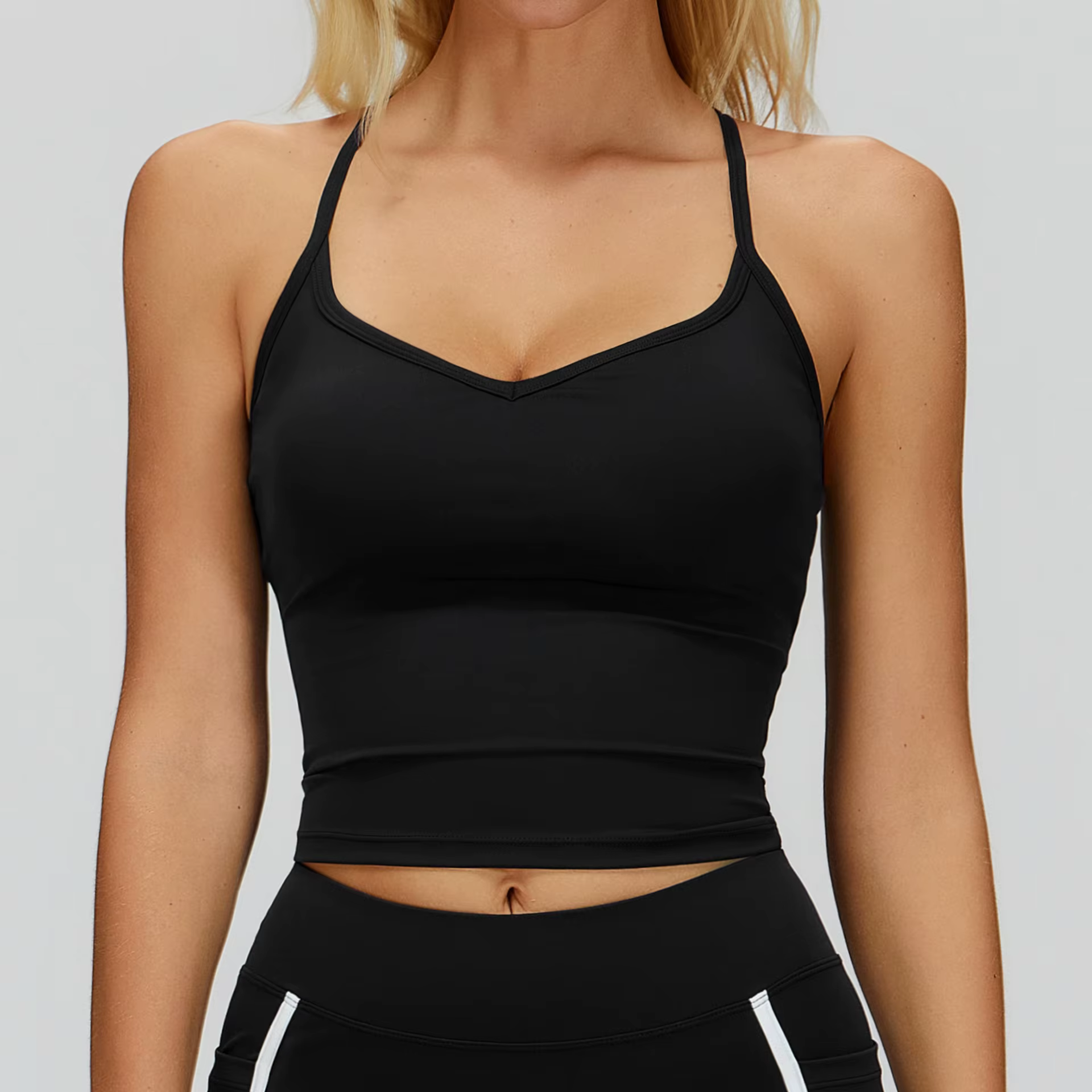 Débardeur de Yoga pour femmes, dos croisé réglable, respirant, résistant aux chocs, gilet de Sport, 