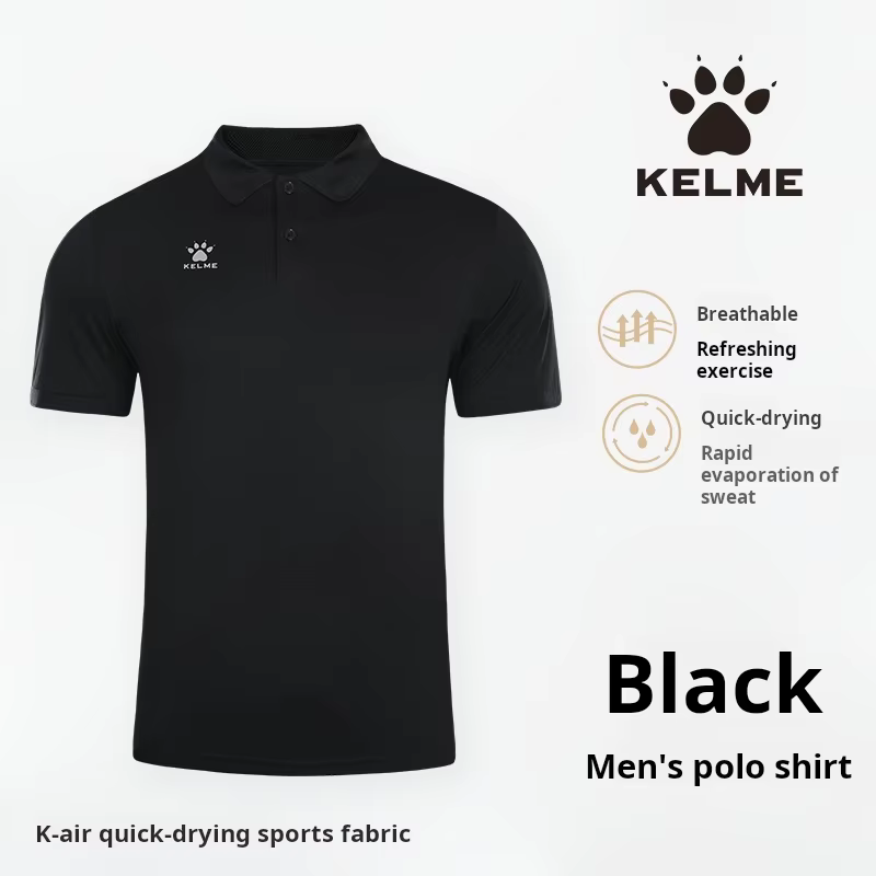 Kelme Polo hommes été séchage rapide à manches courtes T-shirt Club formation Football uniformes che