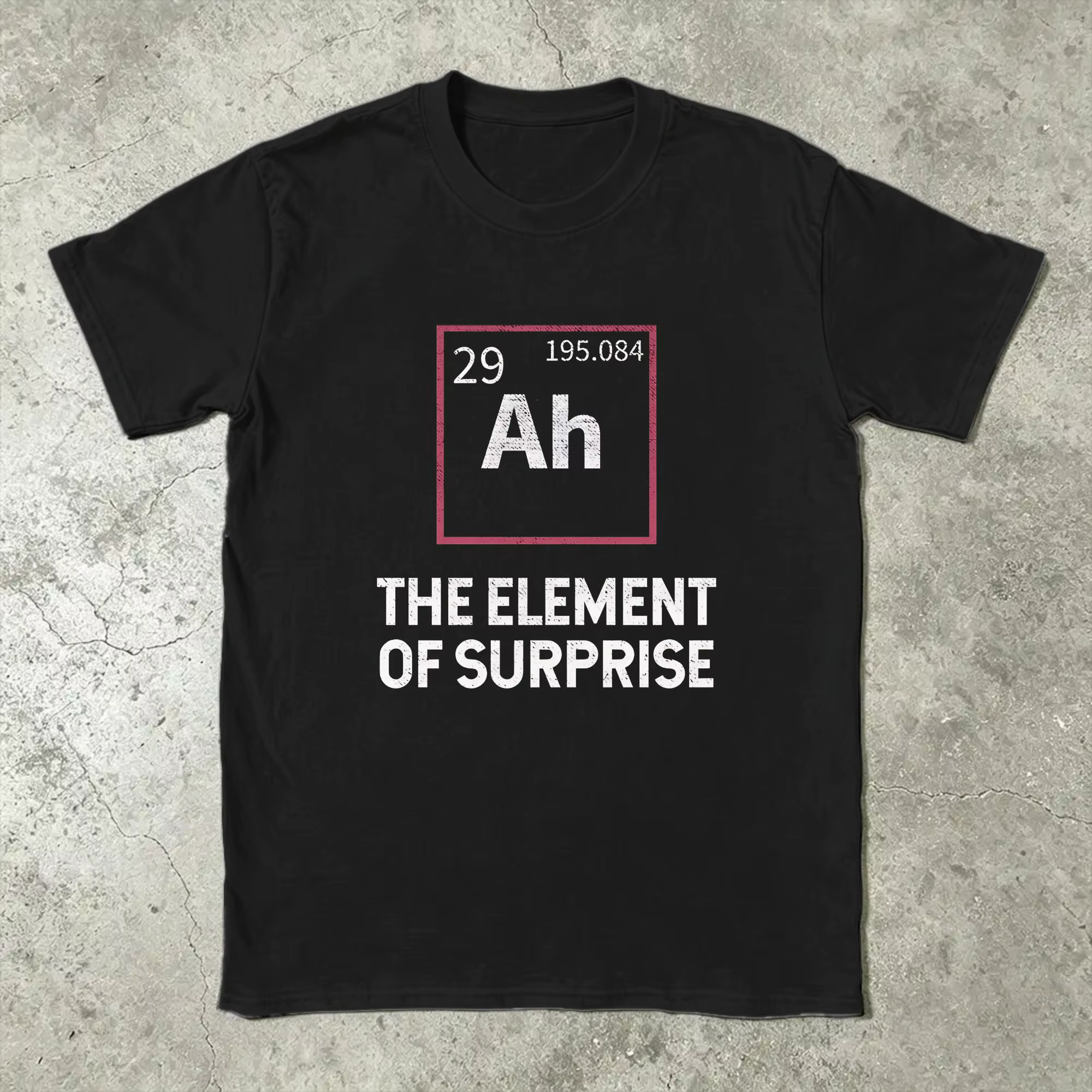 Hommes Ah! T-shirts The Element of Surprise, vêtements 100% coton, t-shirts à manches courtes et col