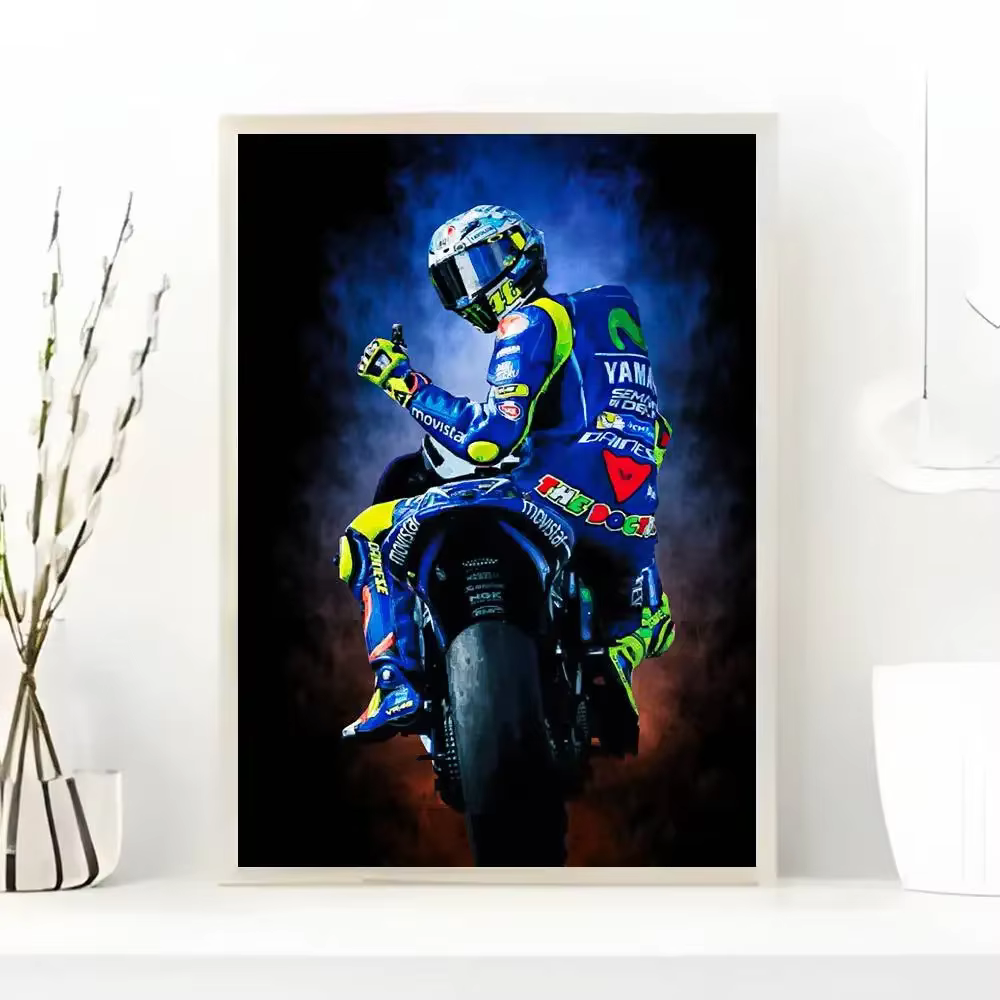 Affiche de course de moto Valentino Rossi, décoration murale imprimée pour salon, chambre à coucher,