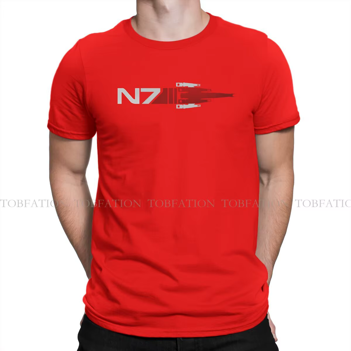 N7 Normandie essentiel effet de masse jeu hommes t-shirt coton graphique col rond t-shirt Harajuku S