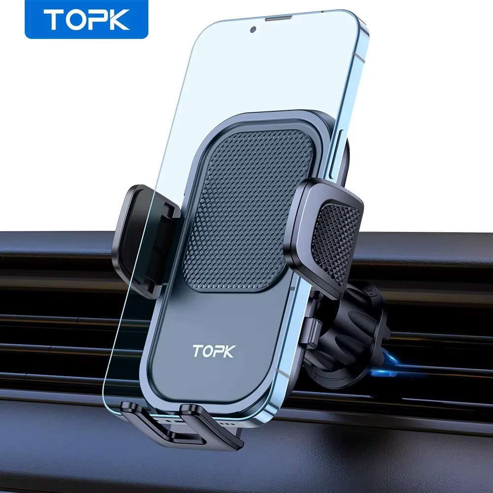 TOPK support de téléphone de voiture pour grille d'aération, [grands téléphones et étui épais amical