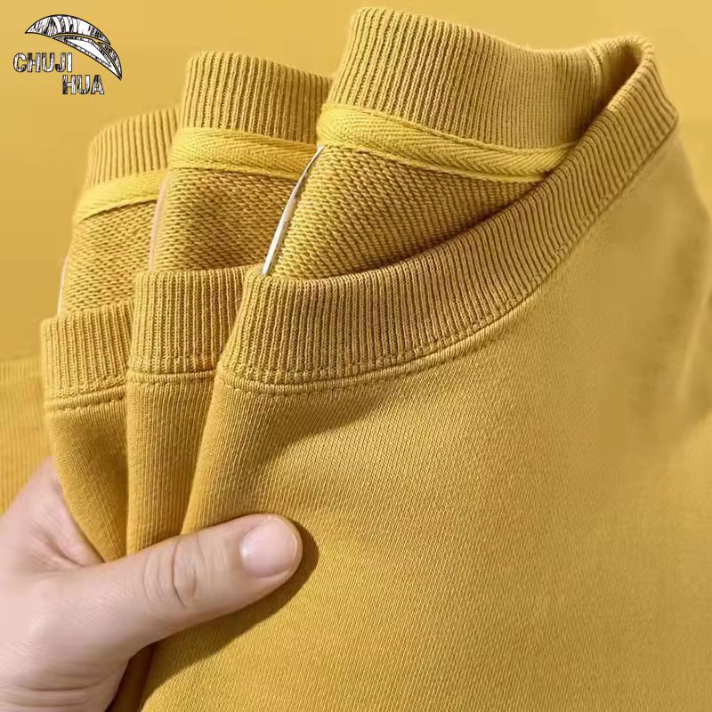 T-shirt à Manches sulfet Col Rond pour Homme et Femme, Vêtement 100% Coton, Solide, pour le dehors,