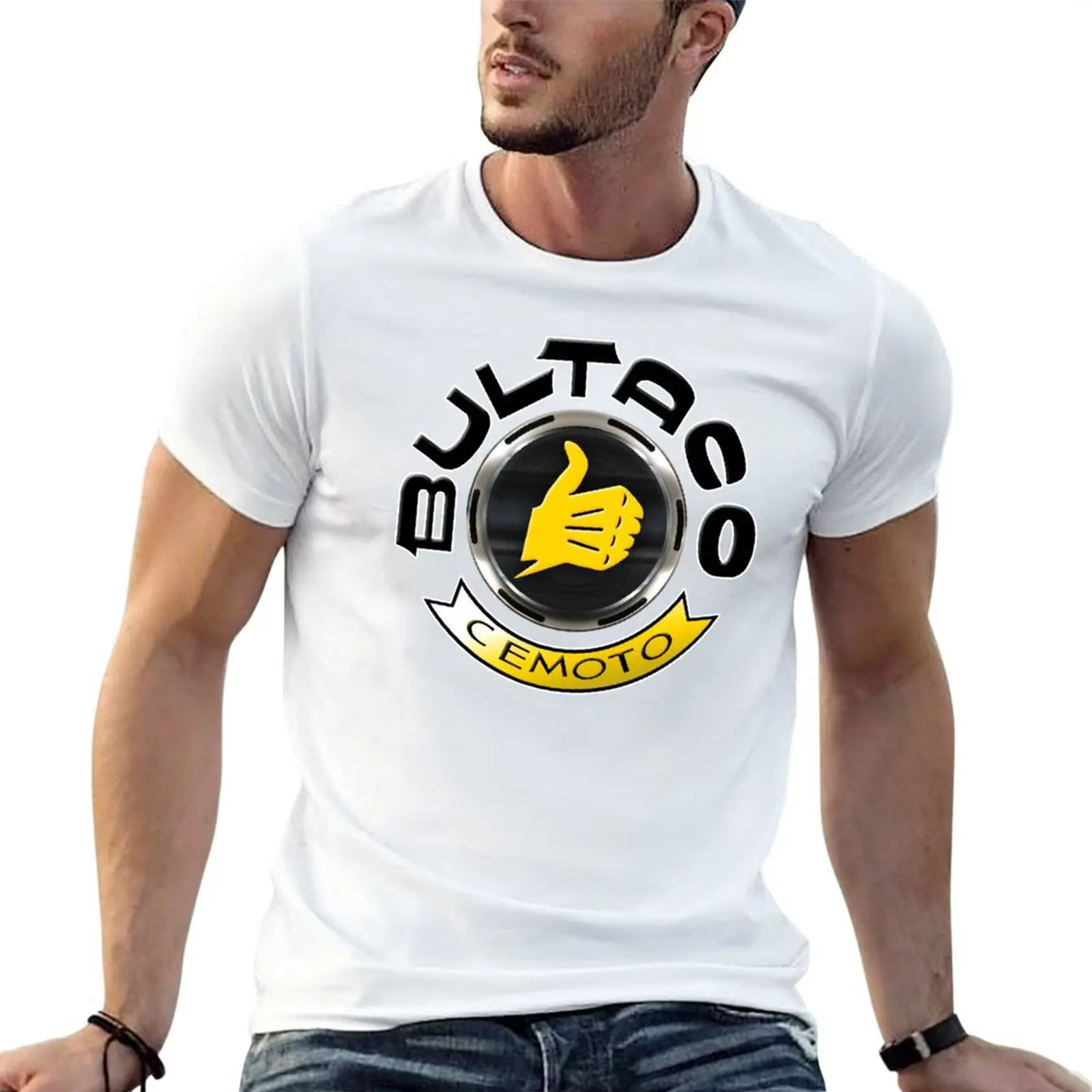 T-shirt classique streetwear pour hommes, été, haute qualité, imprimé Bultaco Cemoto Motorcycles, un